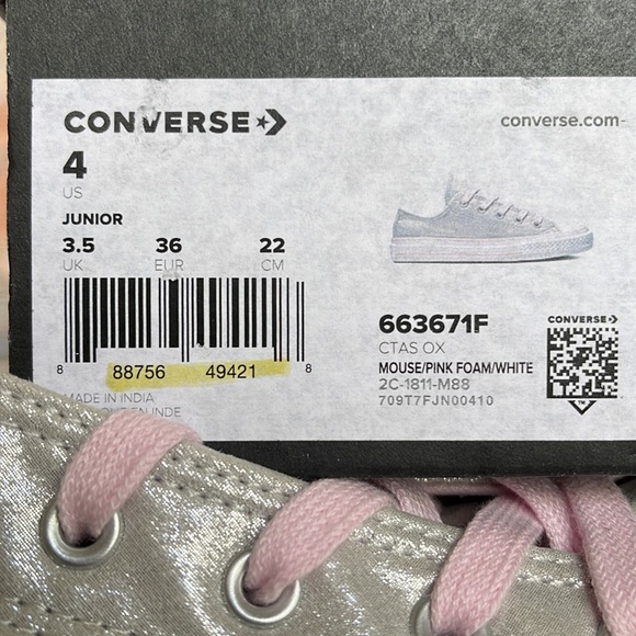 Converse WMNS 663671F
CTAS OX
MOUSE/PINK FOAM/WHITE Sneakers - Picture 16 of 16